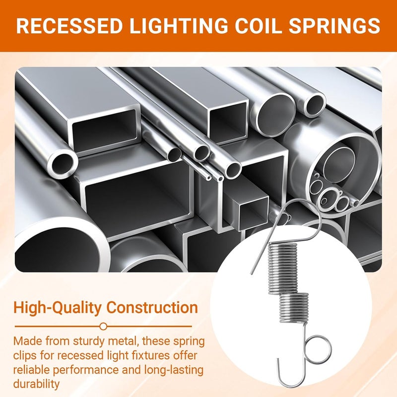 Avixturo Recessed Lighting Replacement Trim Coil Springs Fits Halo H7 Recessed Housing Series 301, 310, 401 & 426 Trims, Mounting Replacement Springs for Recessed Housing & Trims - 8 Pack - Image 5